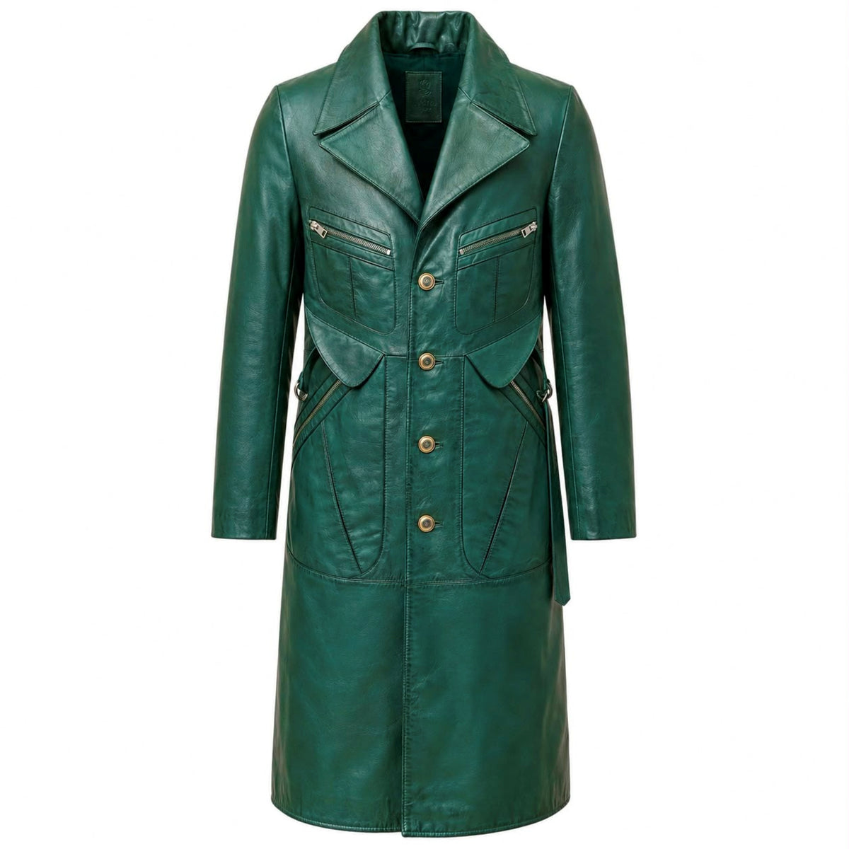 Green Planet Long Leather Jacket