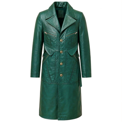 Green Planet Long Leather Jacket