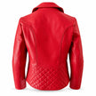 Outlaw Biker Moto Red Leather Jacket