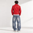 Outlaw Biker Men Moto Red Leather Jacket