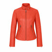 RHYTHMS ORANGE LEATHER BIKER JACKET