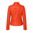 RHYTHMS ORANGE LEATHER BIKER JACKET