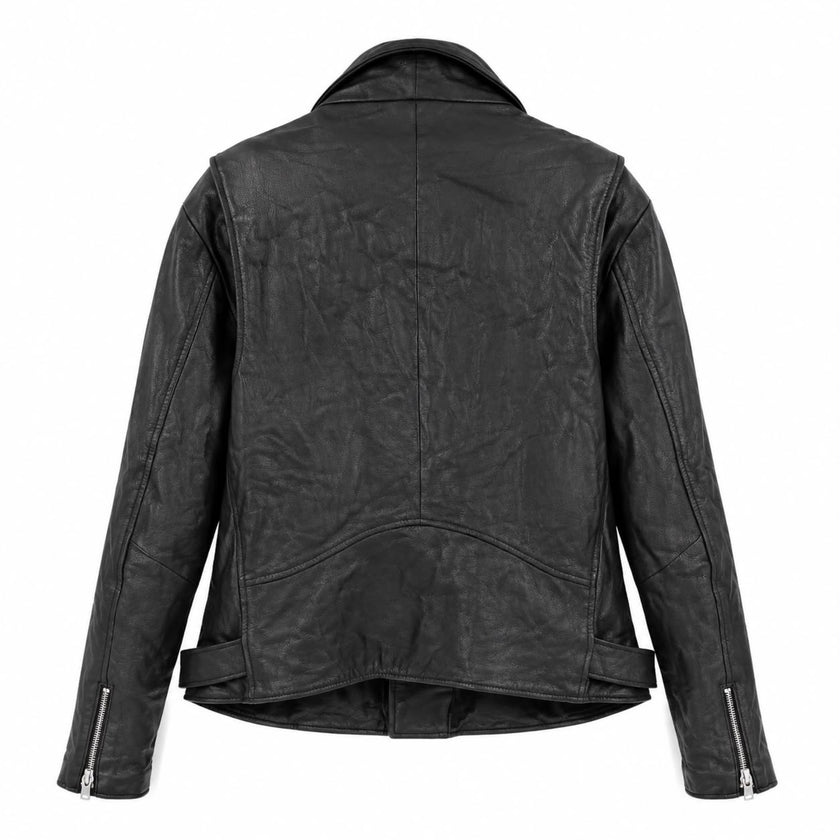 RUSTY CHAINS BIKER LEATHER JACKET MEN