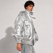 SILVER GALAXY MEN OVERSIZED BOMBER LEATHER JACKET