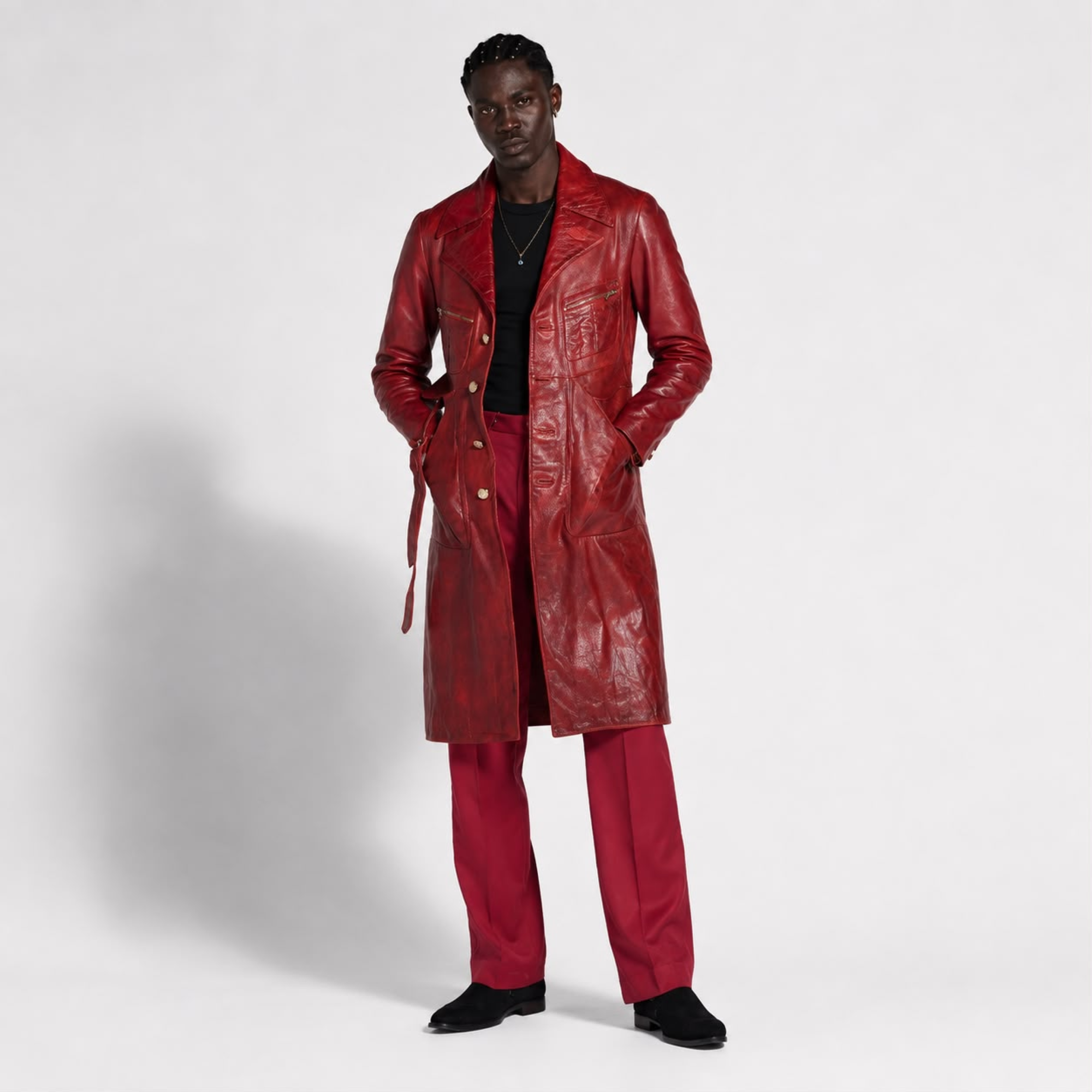 THE RED PLANET LONG LEATHER JACKET