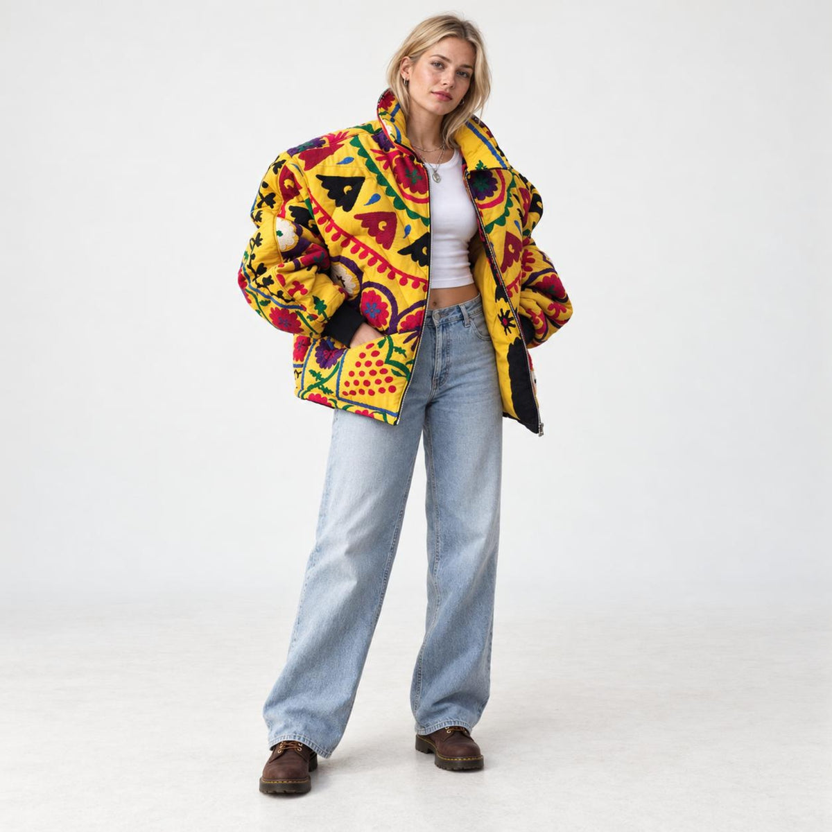 Unknown Tapestries Cotton Blend Bomber Jacket Large