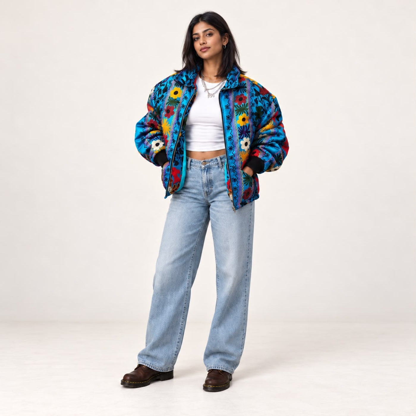 Unknown Tapestries Silk Bomber Jacket Small D