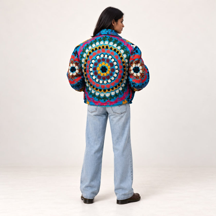 Unknown Tapestries Silk Bomber Jacket Small D