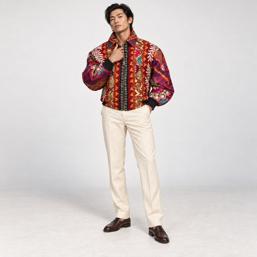 Unknown Tapestries Silk Bomber Jacket Small B