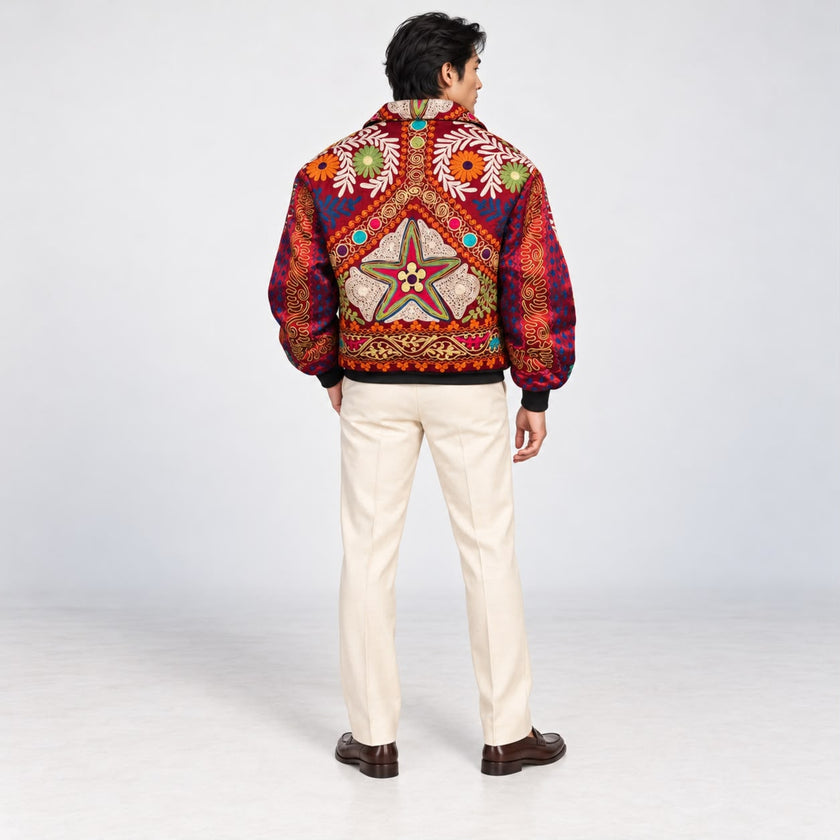 Unknown Tapestries Silk Bomber Jacket Small B