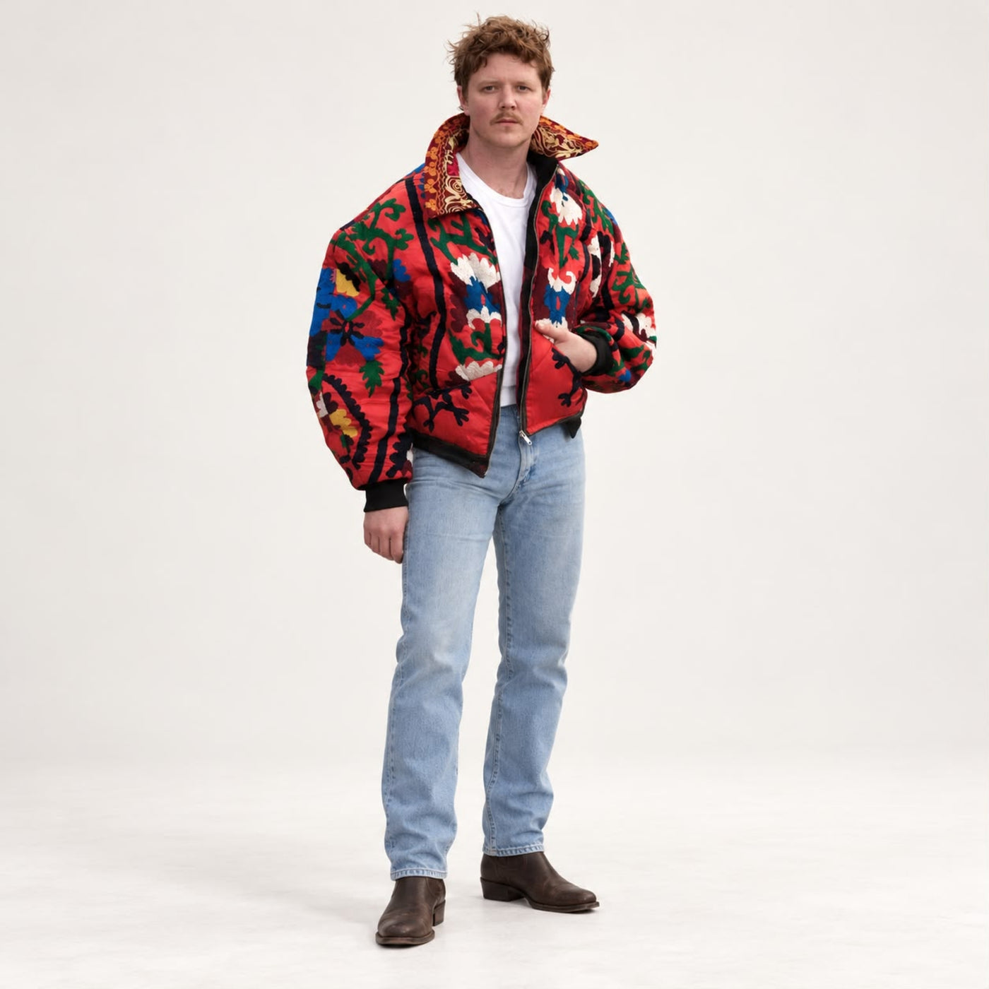 Unknown Tapestries Silk Bomber Jacket Medium B
