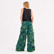 Shredded Wide Leg Colored denim pants E