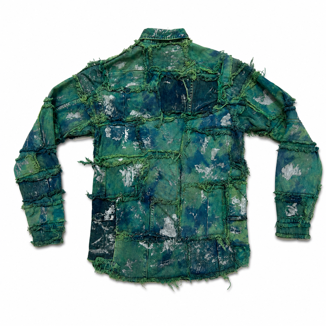 Shredded Denim Colored Shirt A