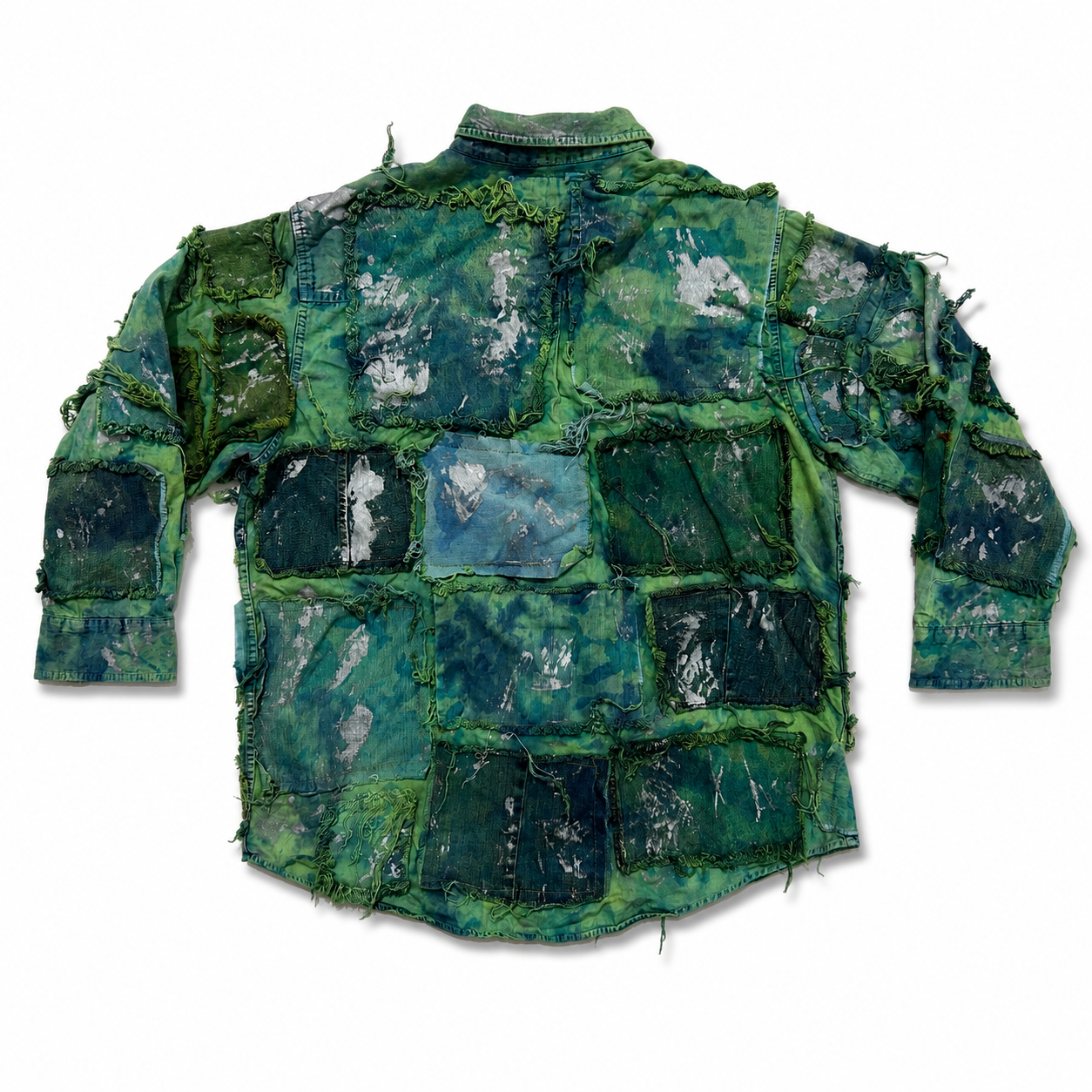 Shredded Denim Colored Shirt C
