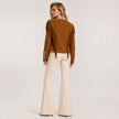 WARRIOR CAMEL SUEDE JACKET WITH FRINGES AND BEADS