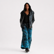 Wearable Ruins Blue Shredded Denim Wide Leg Colored Pants