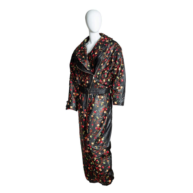 ATHENA LEATHER EMBROIDERED JUMPSUIT