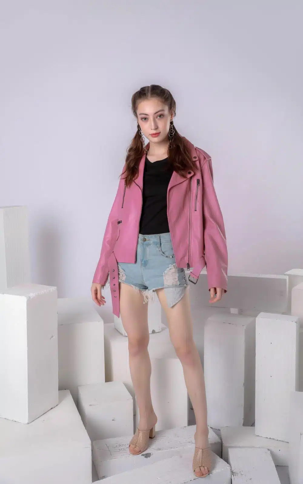 ジャケット・アウター muguet Heart pocket leather jacket PINK ジャケット・アウター muguet Heart pocket leather jacket PINK