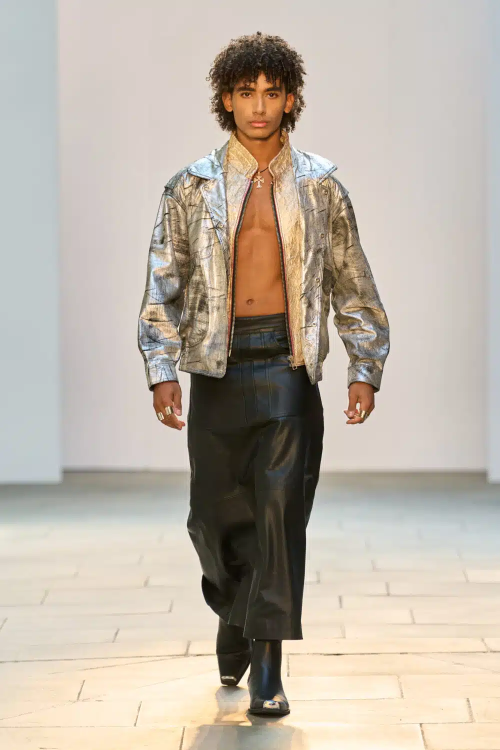 THE COSMIC GLADIATOR LEATHER BOMBER JACKET WITH UNISEX SKIRT