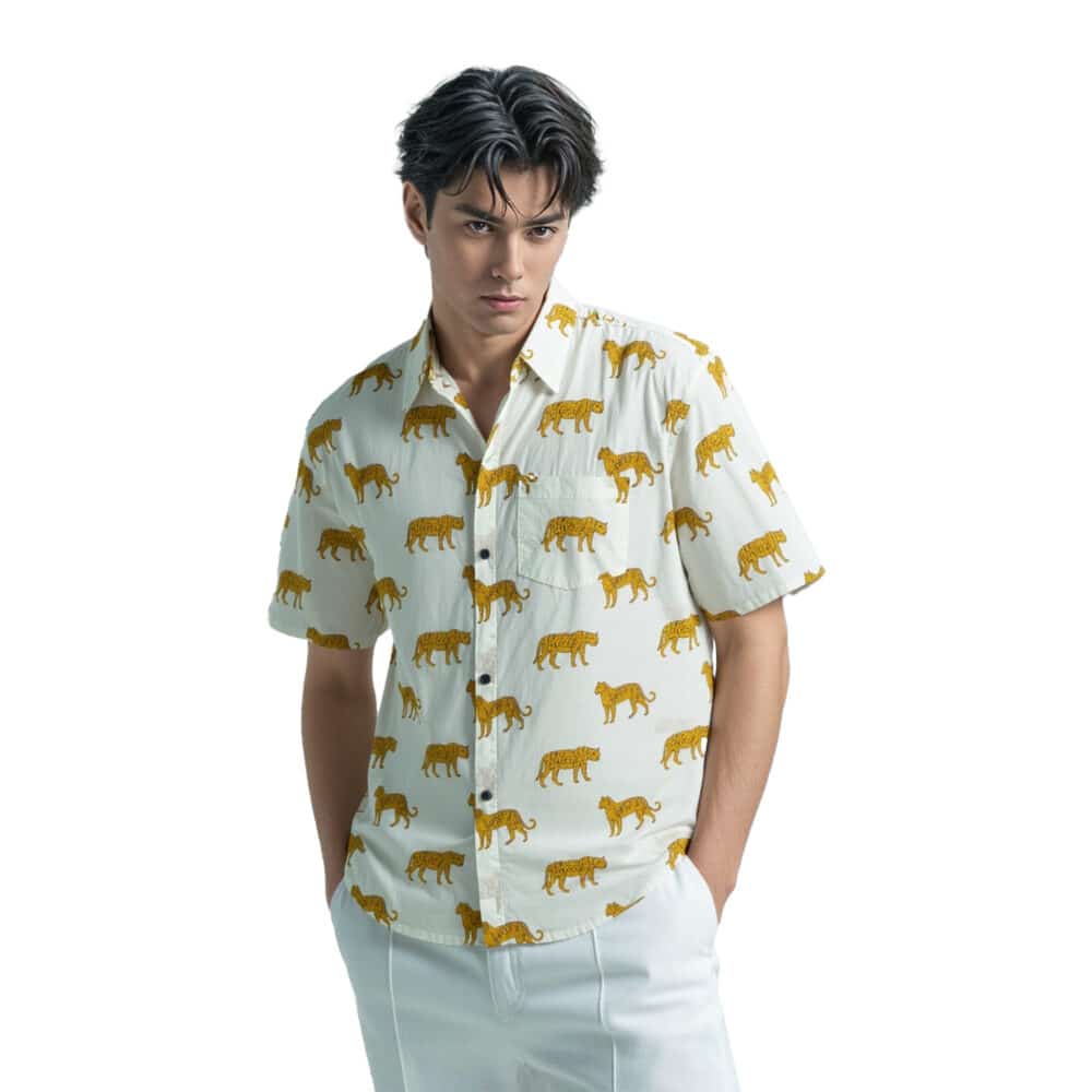 Organic Handprinted Cotton Summer Half Sleeve Shirt G