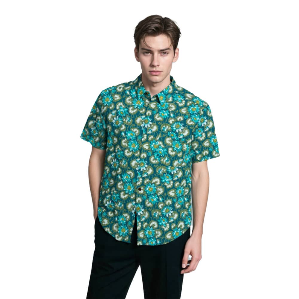 Organic Handprinted Cotton Summer Half Sleeve Shirt J