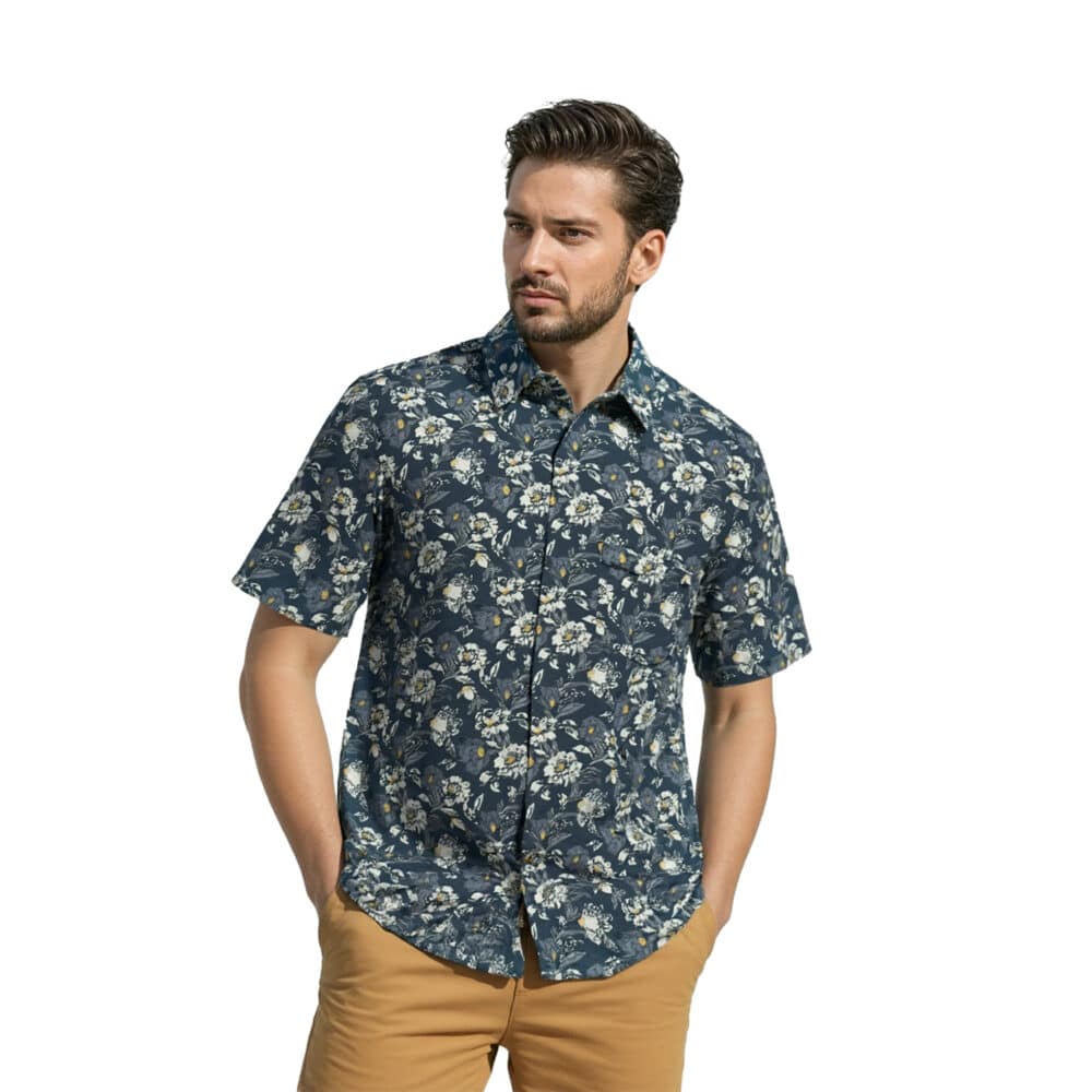 Organic Handprinted Cotton Summer Half Sleeve Shirt
