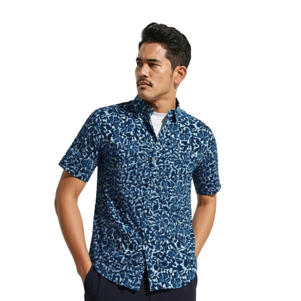 Organic Handprinted Cotton Summer Half Sleeve Shirt C