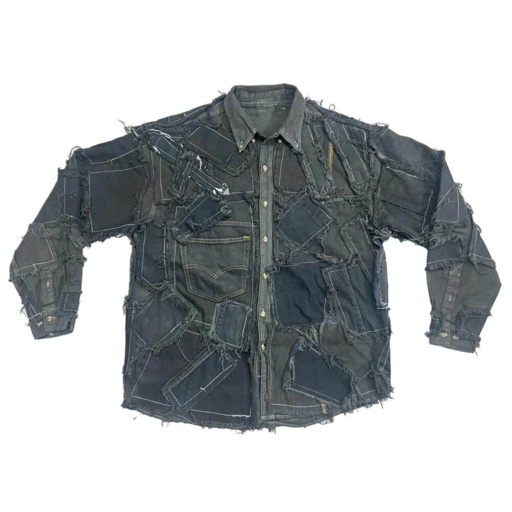 Shredded Couture Denim Jacket L